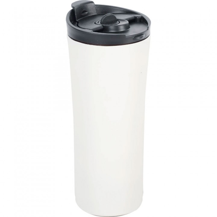 Beyaz 500 ml French Press Özellikli Lazer Logo Baskılı Kurumsal Promosyon Termos